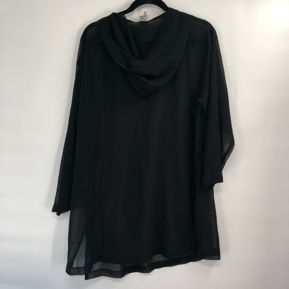 CALVIN KLEIN Swim Coverup Black Sheer Mesh Flowy Tunic Dress Cover Up S Small - Picture 6 of 6